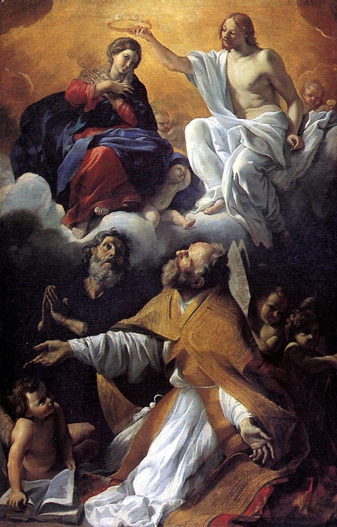 Coronation of Virgin Mary with Saints Augustine and William Akvitansky. Parma